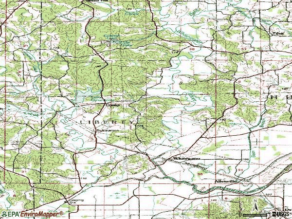 Zip code 63785 topographic map