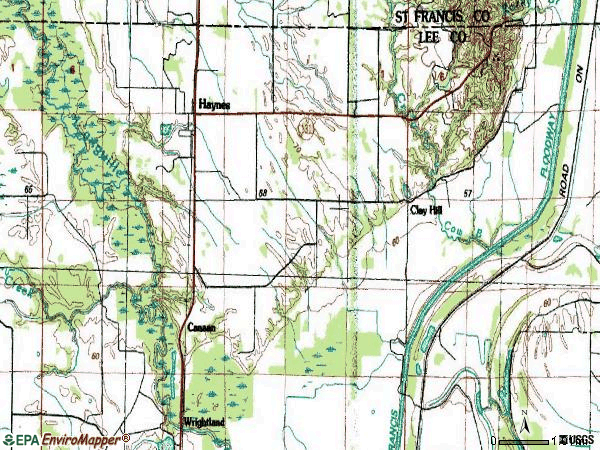 Zip code 72341 topographic map
