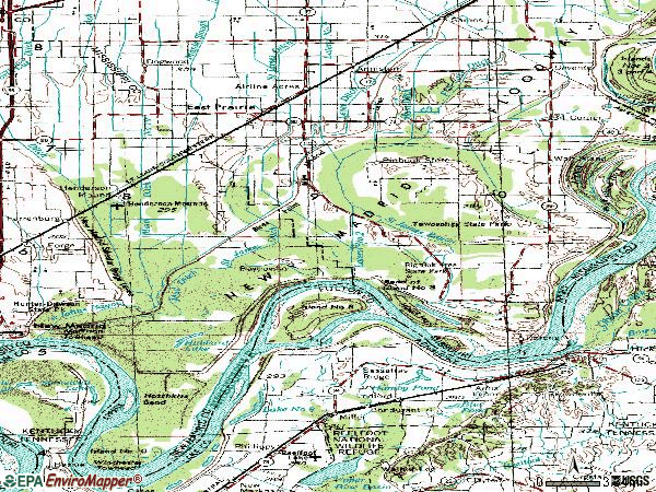 Zip code 63845 topographic map
