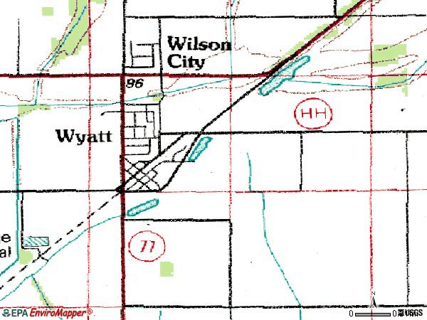 Zip code 63882 topographic map