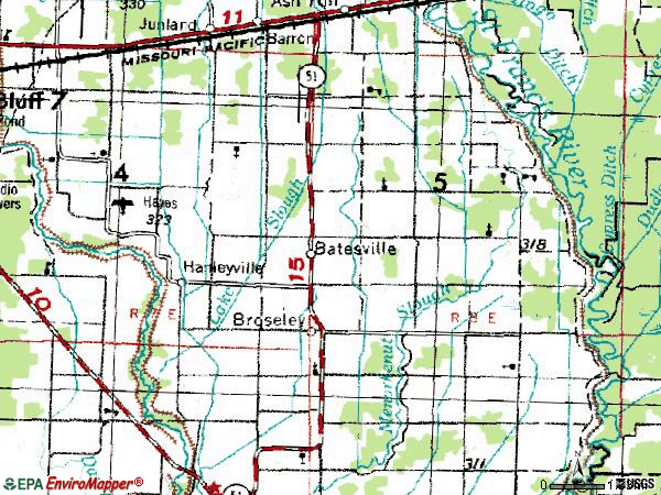 Zip code 63932 topographic map