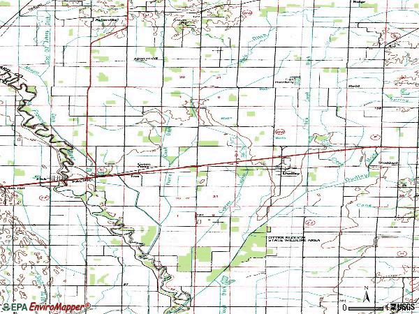 Zip code 63936 topographic map