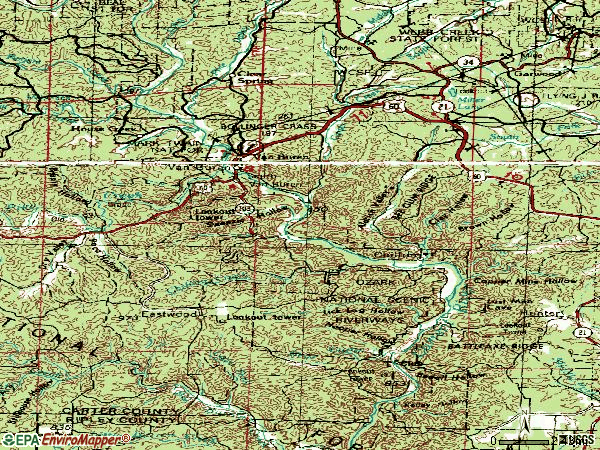 Zip code 63965 topographic map
