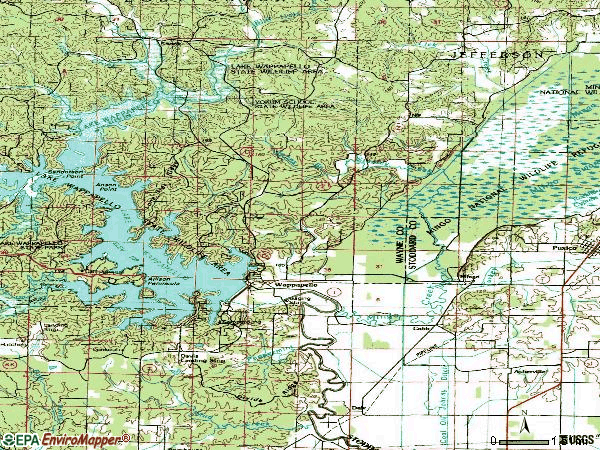 Zip code 63966 topographic map