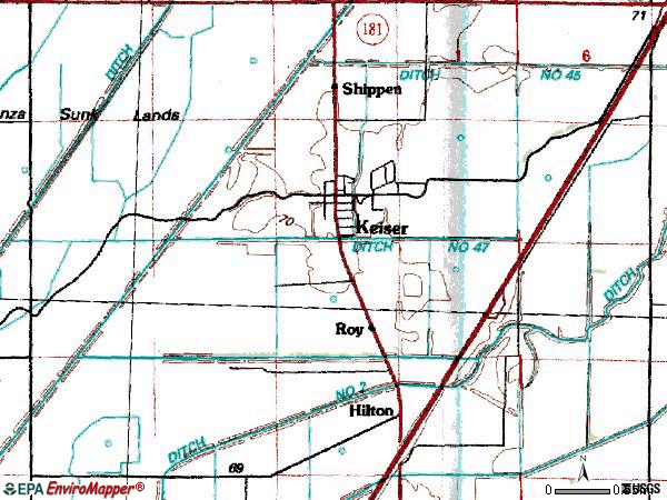 Zip code 72351 topographic map