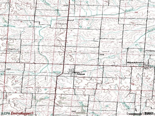 Zip code 64001 topographic map
