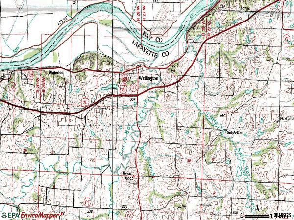 Zip code 64097 topographic map