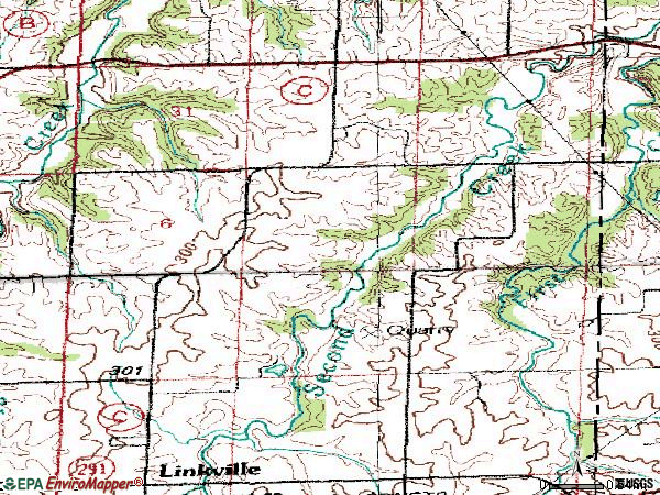 Zip code 64164 topographic map
