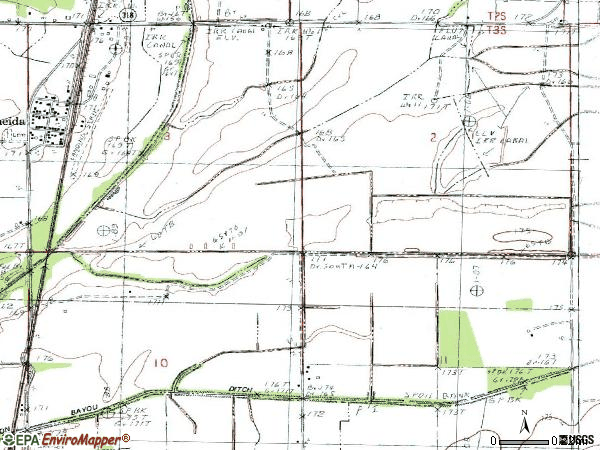 Zip code 72369 topographic map