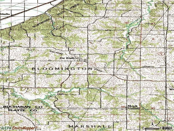 Zip code 64440 topographic map