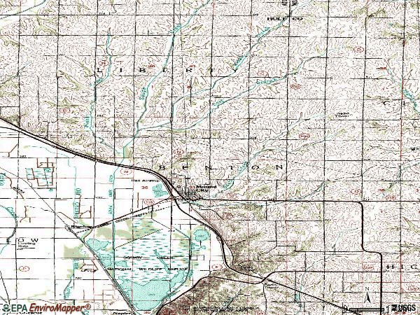 Zip code 64470 topographic map