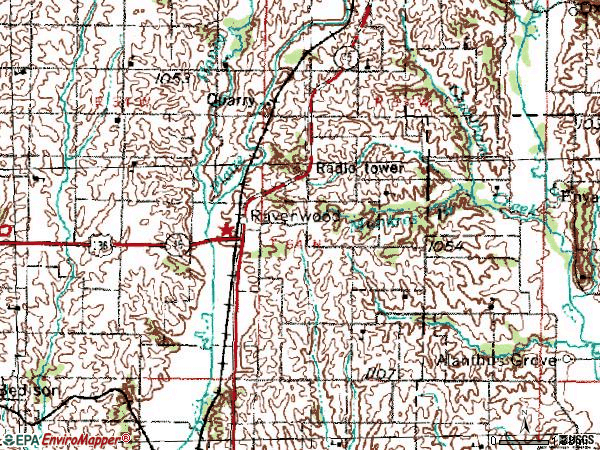 Zip code 64479 topographic map