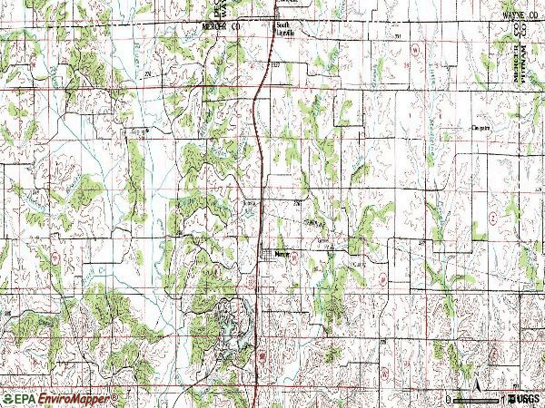 Zip code 64661 topographic map