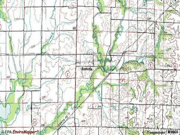 Zip code 64676 topographic map