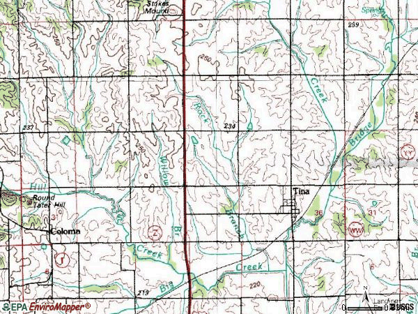 Zip code 64682 topographic map