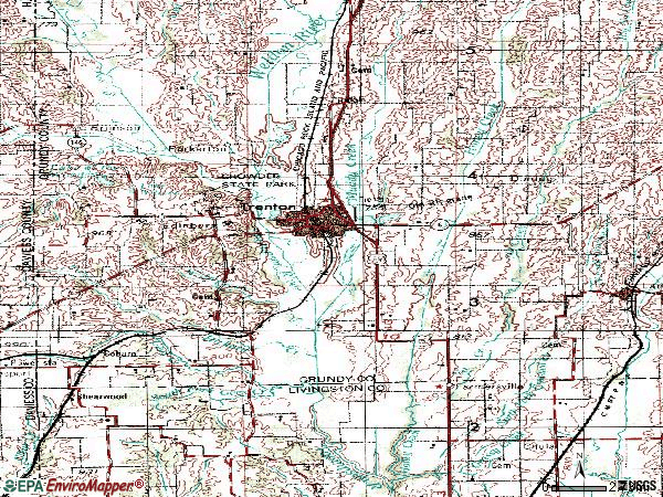 Zip code 64683 topographic map