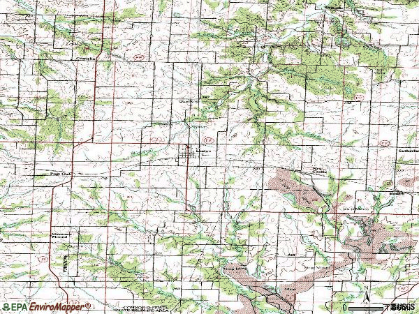 Zip code 64761 topographic map