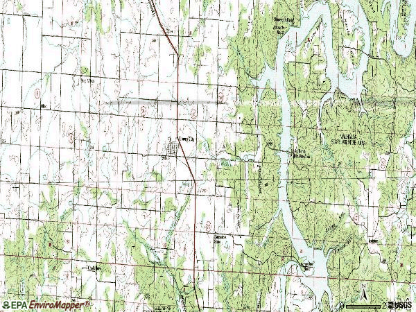 Zip code 64763 topographic map