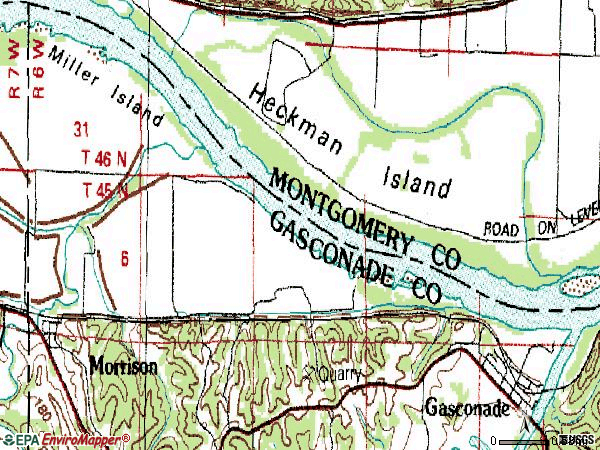 Zip code 65036 topographic map