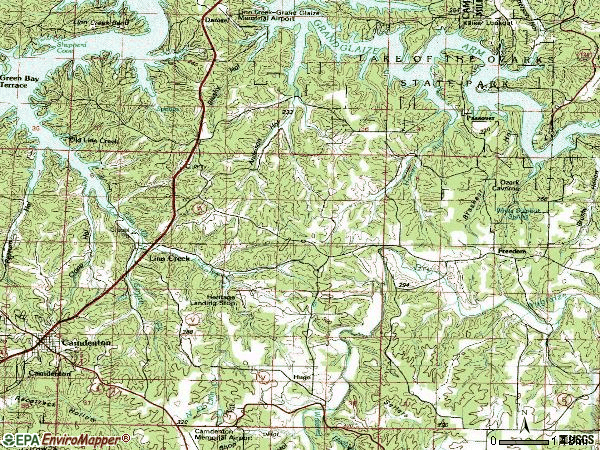 Zip code 65052 topographic map