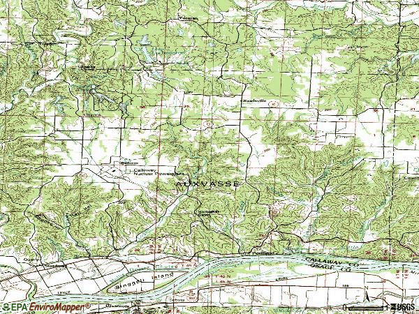 Zip code 65067 topographic map