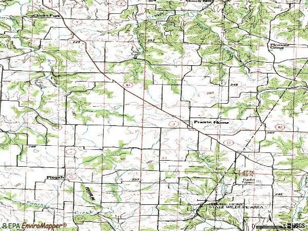 Zip code 65068 topographic map