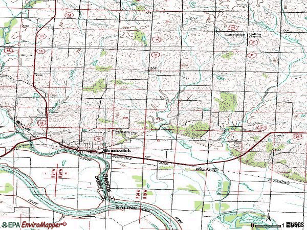 Zip code 65236 topographic map