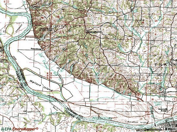 Zip code 65250 topographic map