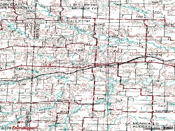 Zip code 65263 topographic map