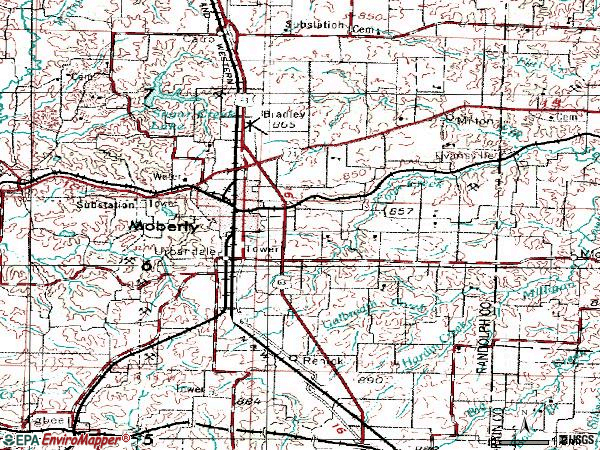 Zip code 65270 topographic map