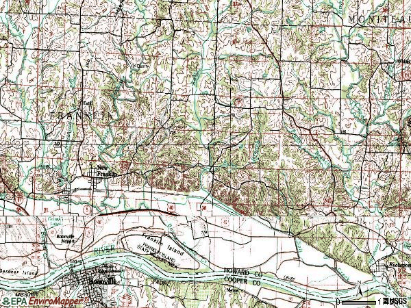 Zip code 65274 topographic map