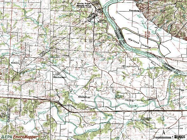 Zip code 65322 topographic map