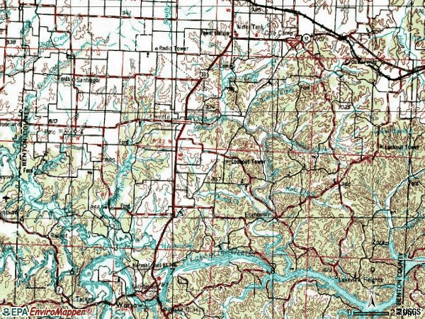 Zip code 65338 topographic map