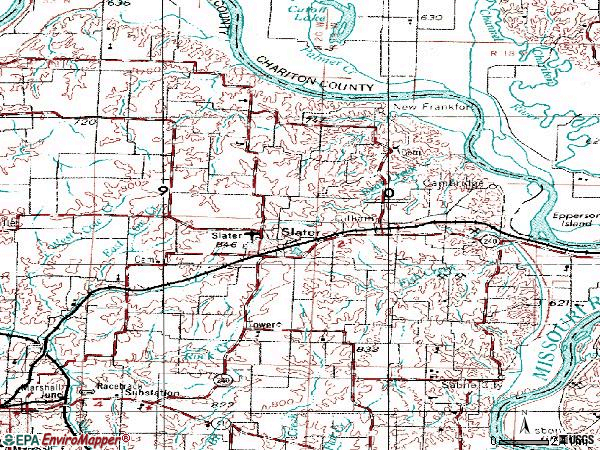Zip code 65349 topographic map