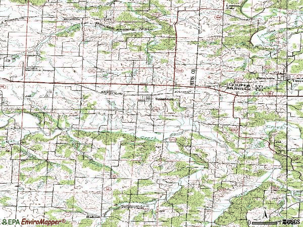 Zip code 65350 topographic map