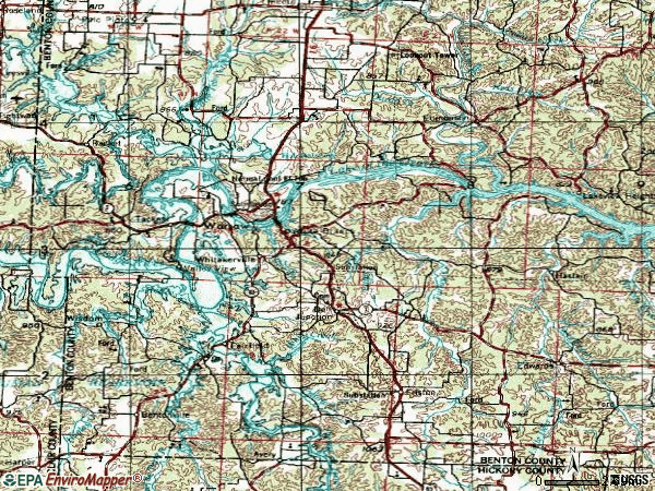 Zip code 65355 topographic map
