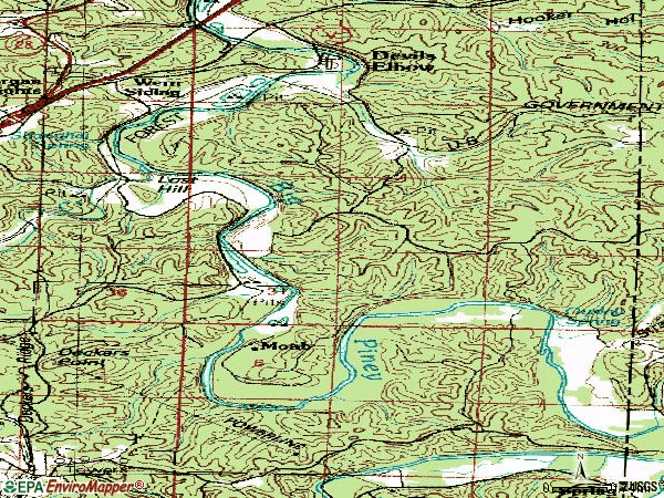 Zip code 65457 topographic map