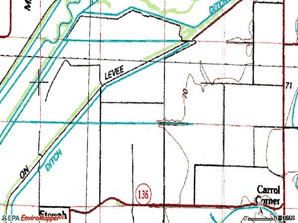 Zip code 72428 topographic map