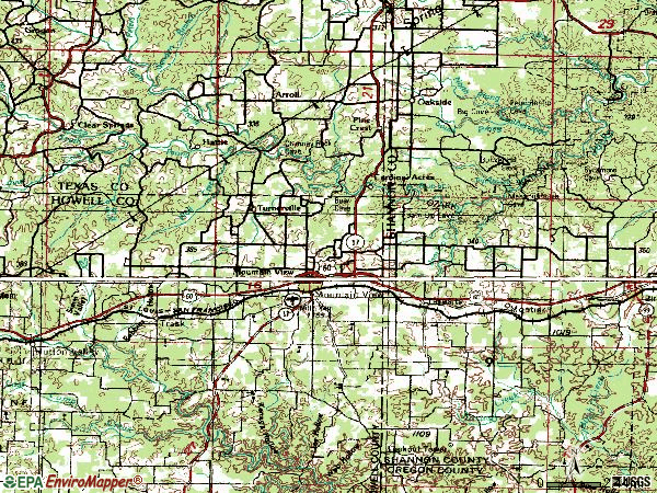 Zip code 65548 topographic map