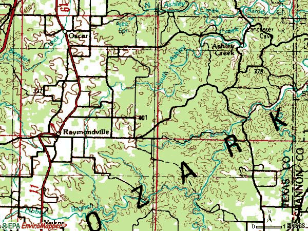 Zip code 65555 topographic map