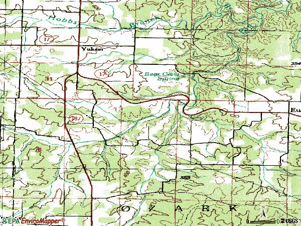 Zip code 65589 topographic map