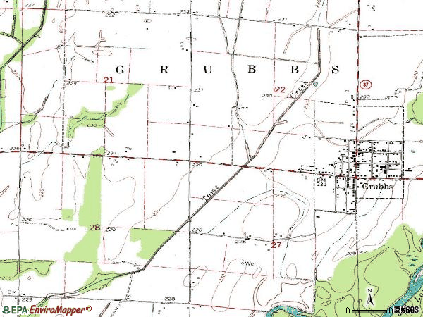 Zip code 72431 topographic map