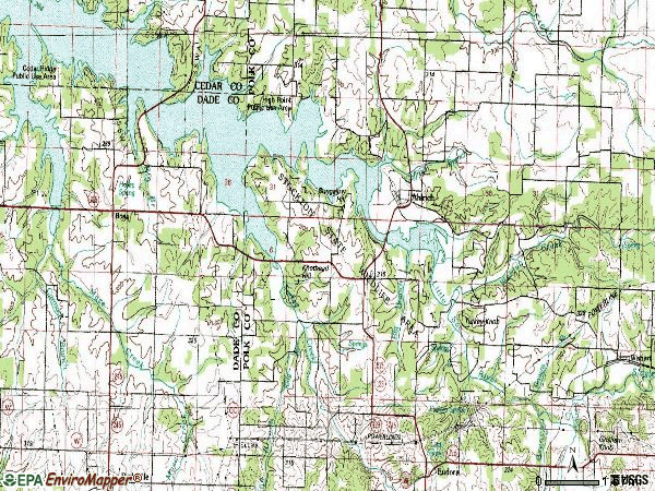 Zip code 65601 topographic map