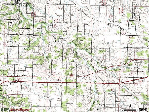 Zip code 65612 topographic map