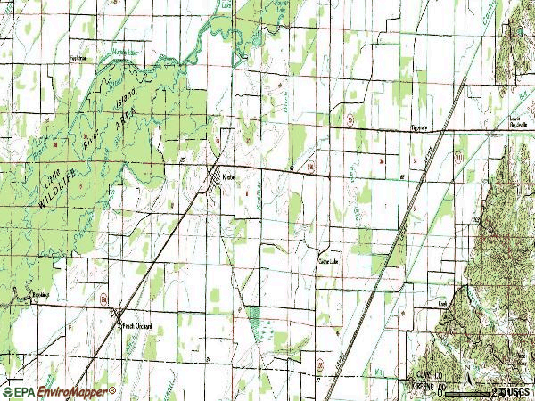 Zip code 72435 topographic map