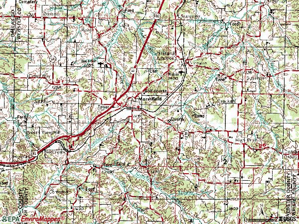 Zip code 65704 topographic map