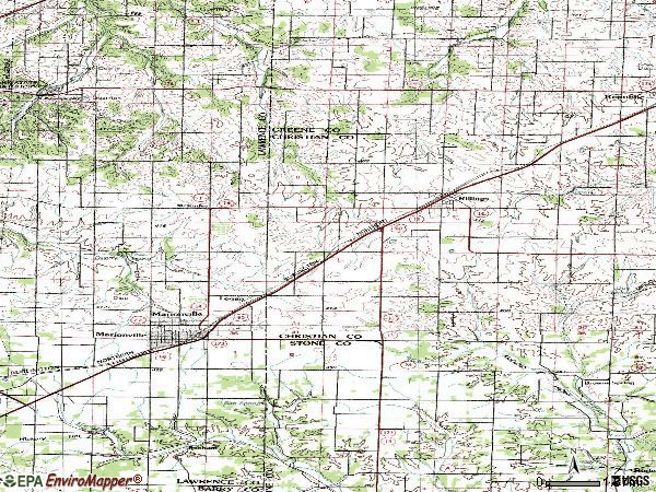 Zip code 65705 topographic map