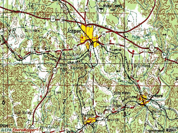 Zip code 35501 topographic map