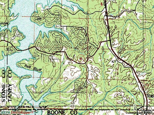 Zip code 65739 topographic map