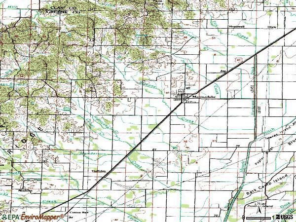 Zip code 72443 topographic map